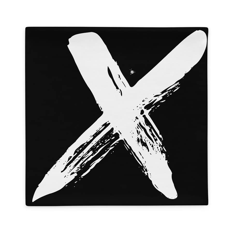 Couch pillow case "black X" high quality