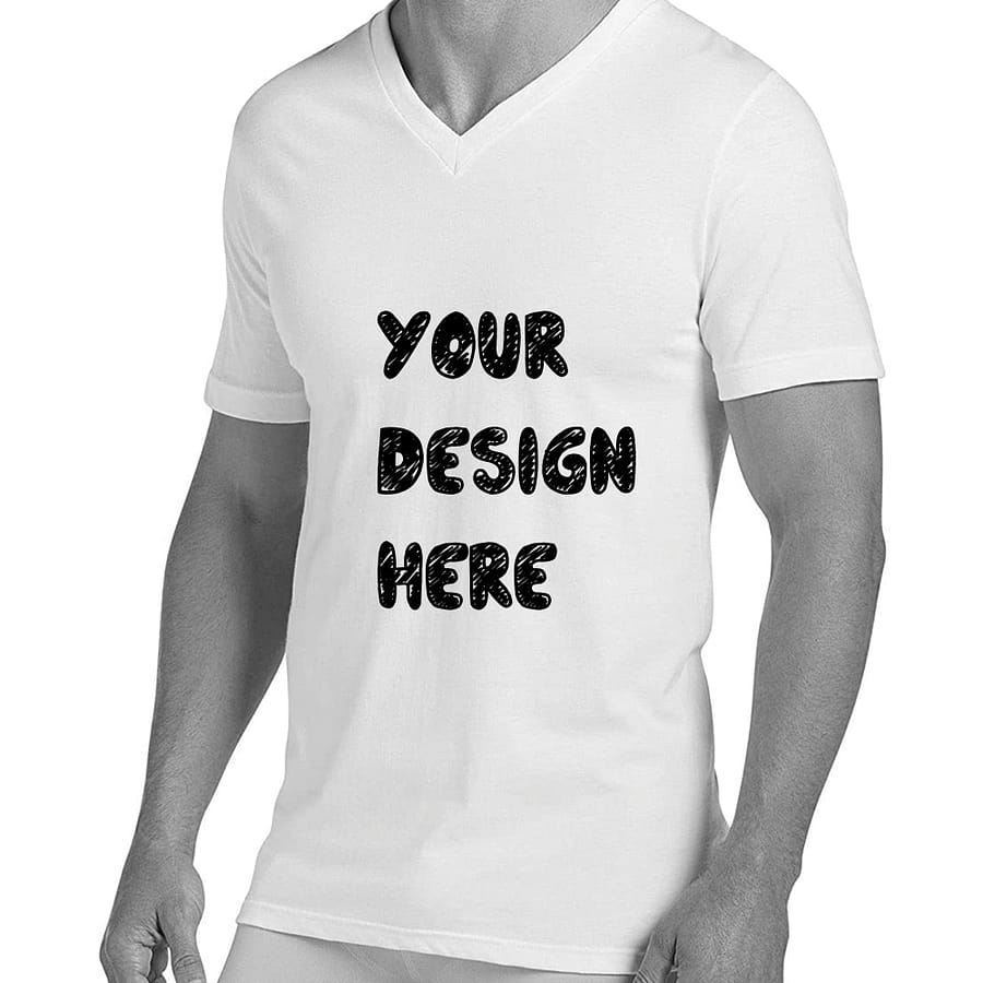 Custom V neck T-Shirt Design - 1 high Quality Cotton