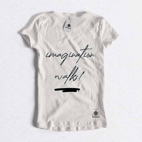 Women t shirt "imagination walks" high quality