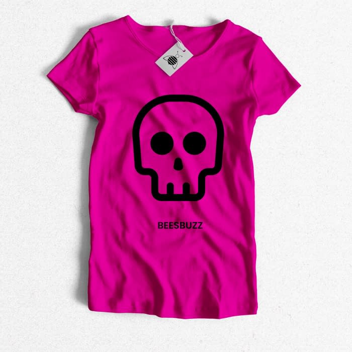 bC skull T shirt fuchsia